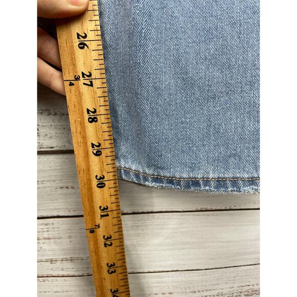 American Eagle Mom Jean Light Wash 20 Long Distressed Stretch Relaxed High Rise - Picture 8 of 8